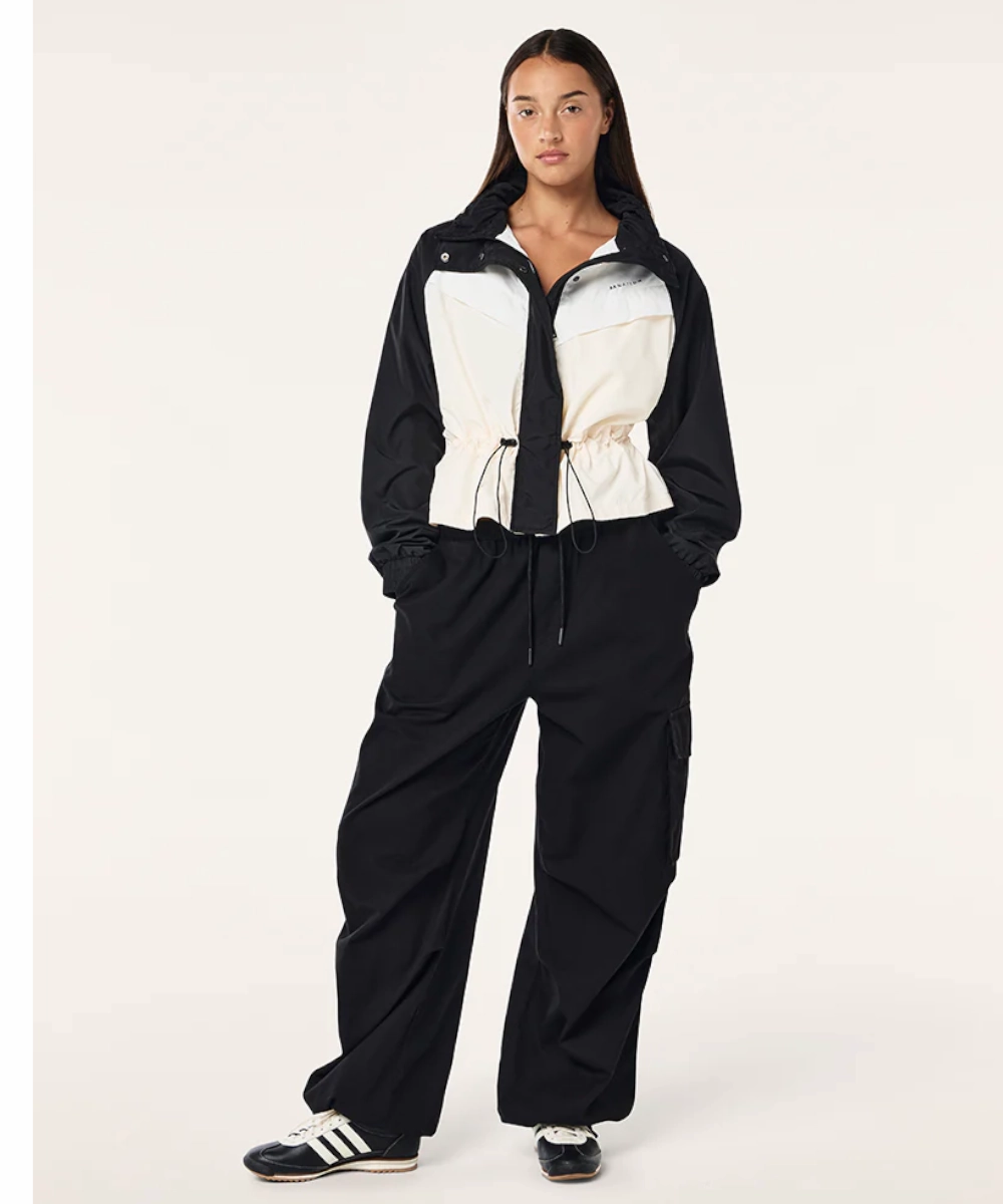 P.E Nation Shelter Jacket (Black/White) Reinforced Stress Points Bold Core
