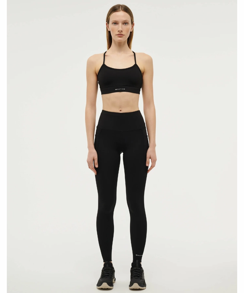 Handmade Fit Calm Ease P.E Nation Signature Full Length Leggings (Black)