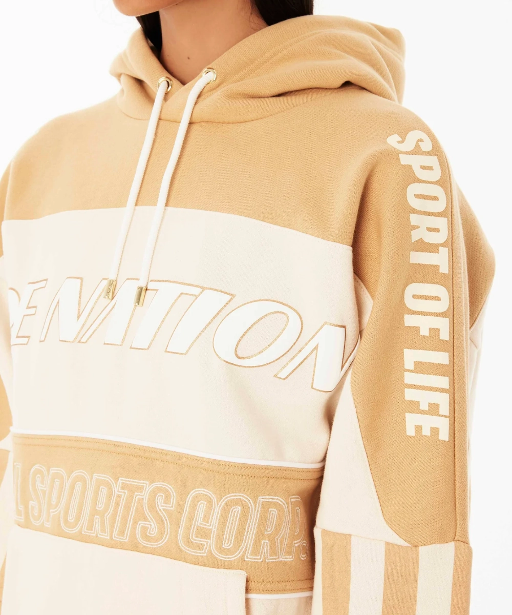 FlexibleWaistband NoSlipGrip P.E Nation Surpass Hoodie (Sand)