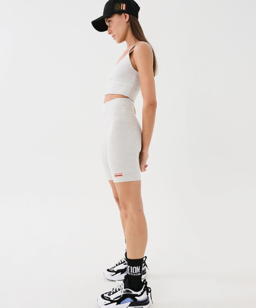 Quick Core P.E Nation The Leadoff Organic Cotton Sports Bra (Grey Marl)