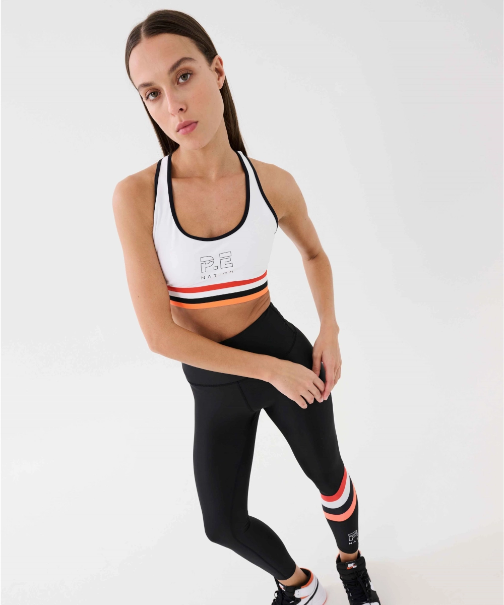 Hygienic Finish Red Flash P.E Nation The Original Recycled Sports Bra (Optic White)