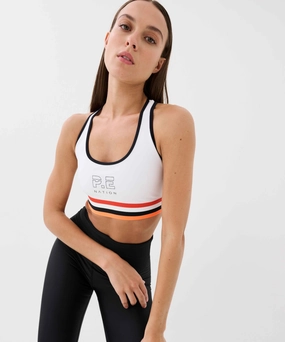 FastDrying Inner Layer DoubleStitchedEdges P.E Nation The Original Recycled Sports Bra (Optic White)