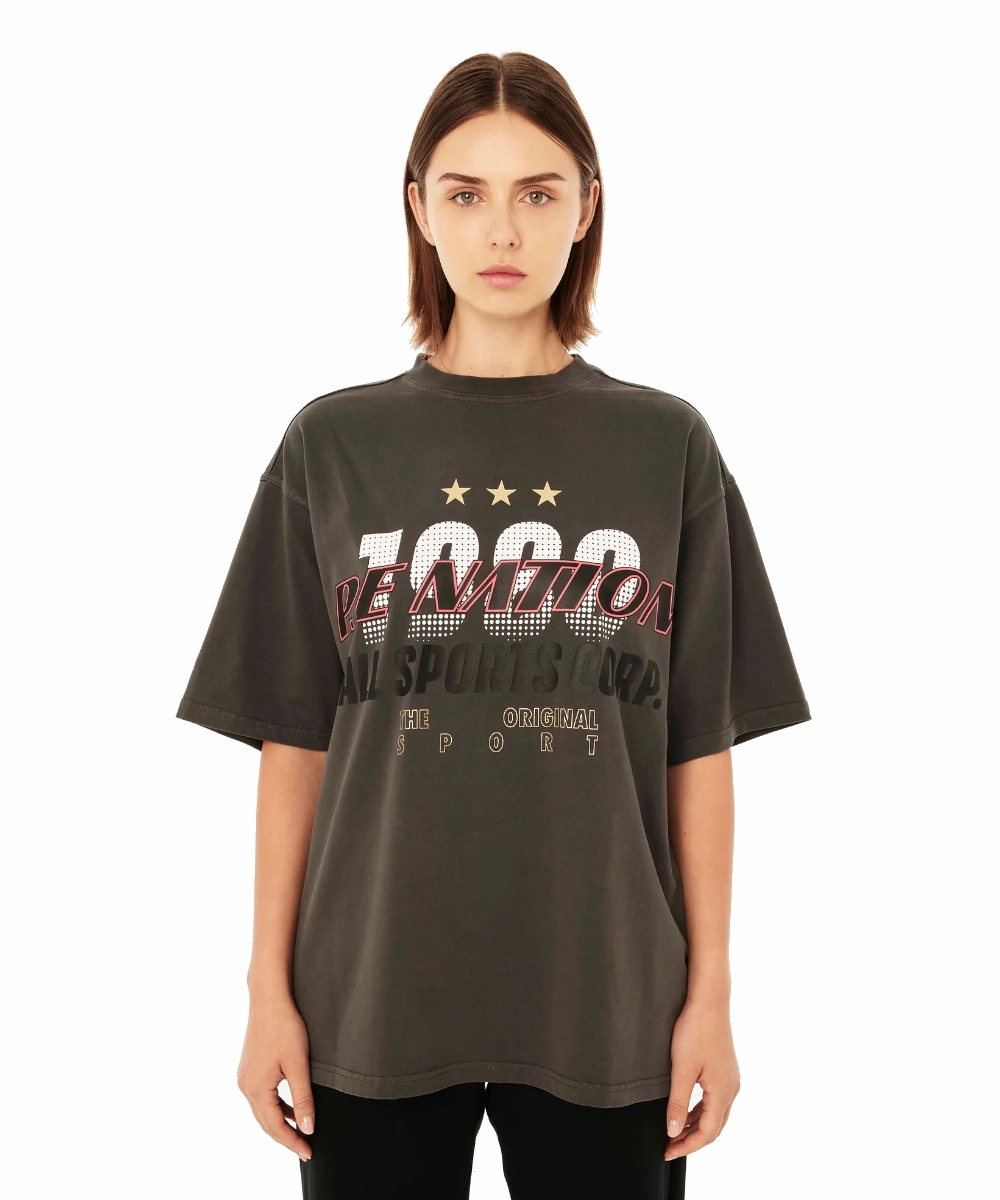 P.E Nation Touring SS Oversized Tee (Dark Shadow) Dynamic Glow Late Breeze