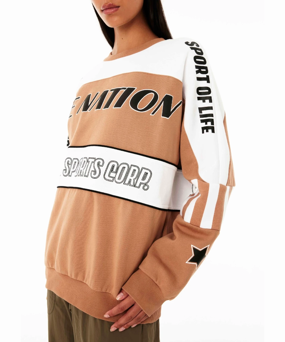 Seamless Design P.E Nation Track Record Sweat (Camel)