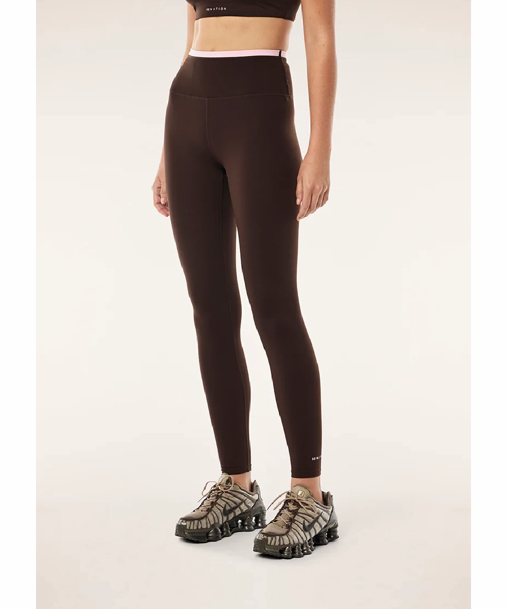 P.E Nation Vita F/L Legging (Espresso/Chalk Pink) AntiClingFabric