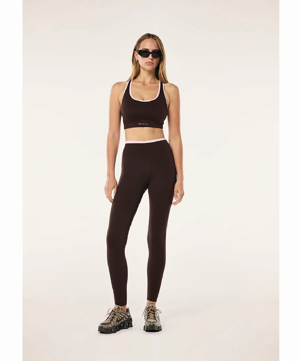 P.E Nation Vita F/L Legging (Espresso/Chalk Pink) Sun shield