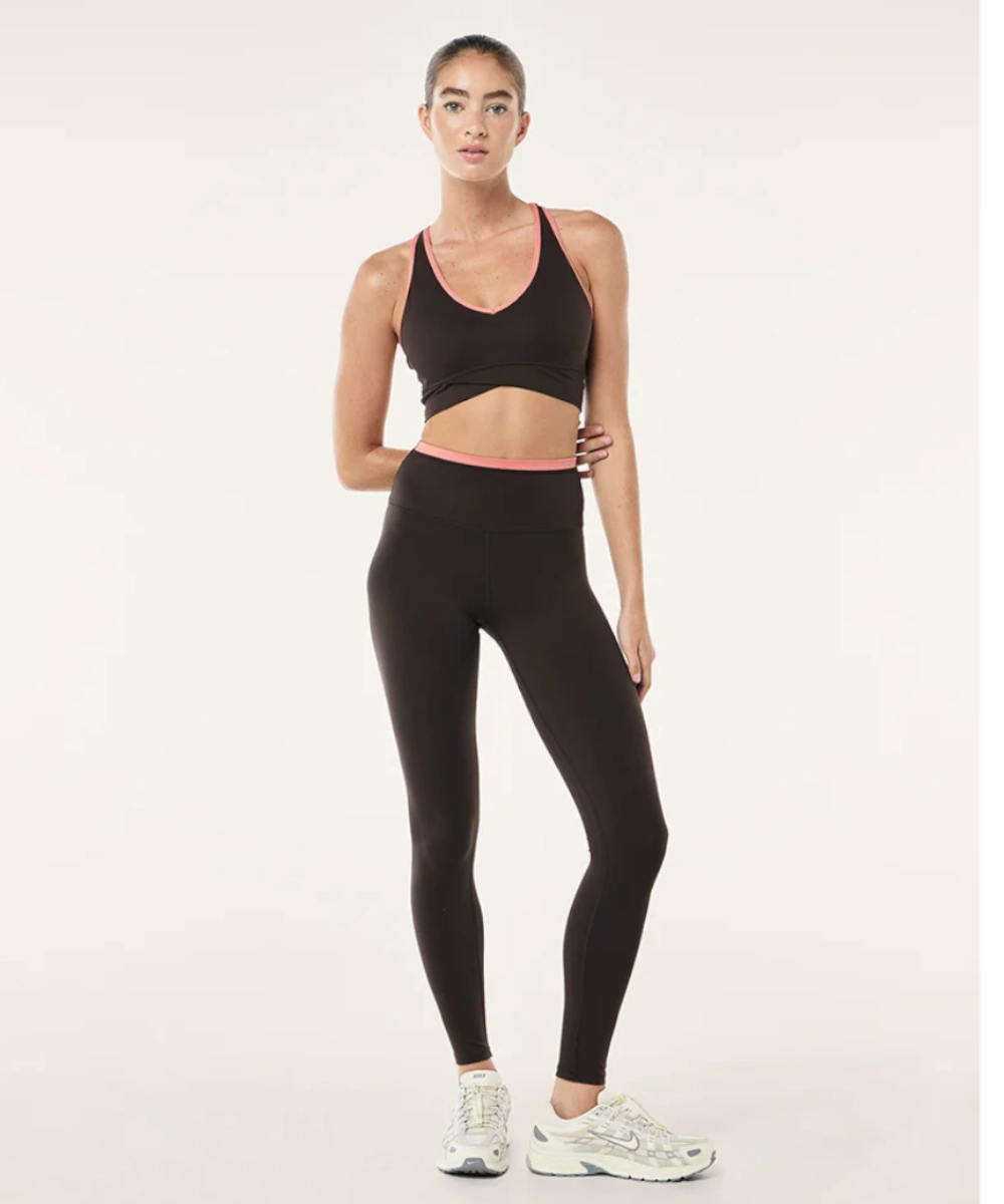 P.E Nation Vita F/L Legging (Licorice/Dusty Pink) Heart Soul SoftenedEdges