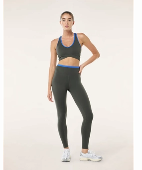P.E Nation Vita F/L Leggings (Gunmetal / Royal Blue) Rich Tone