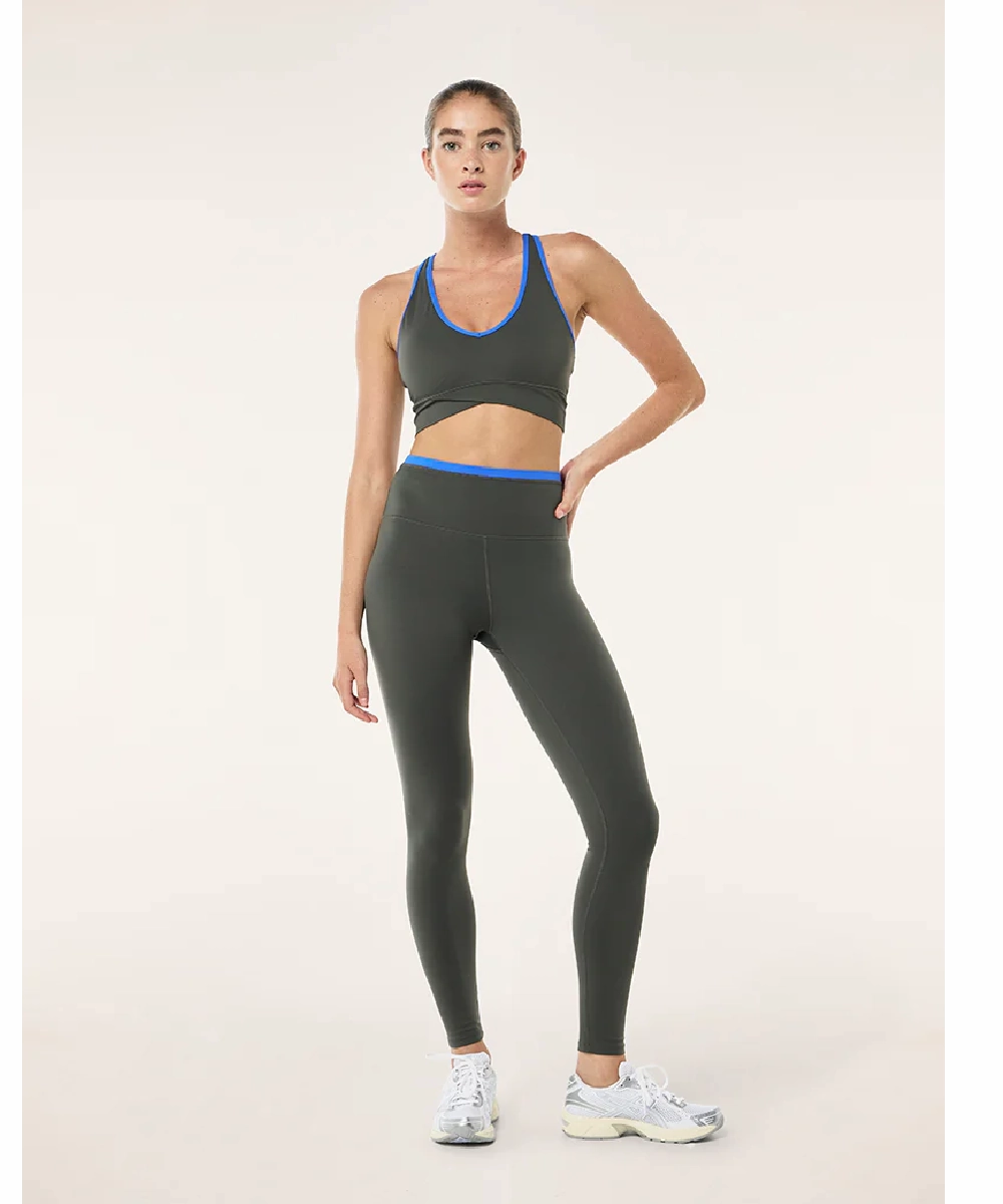 P.E Nation Vita F/L Leggings (Gunmetal / Royal Blue) Rich Tone