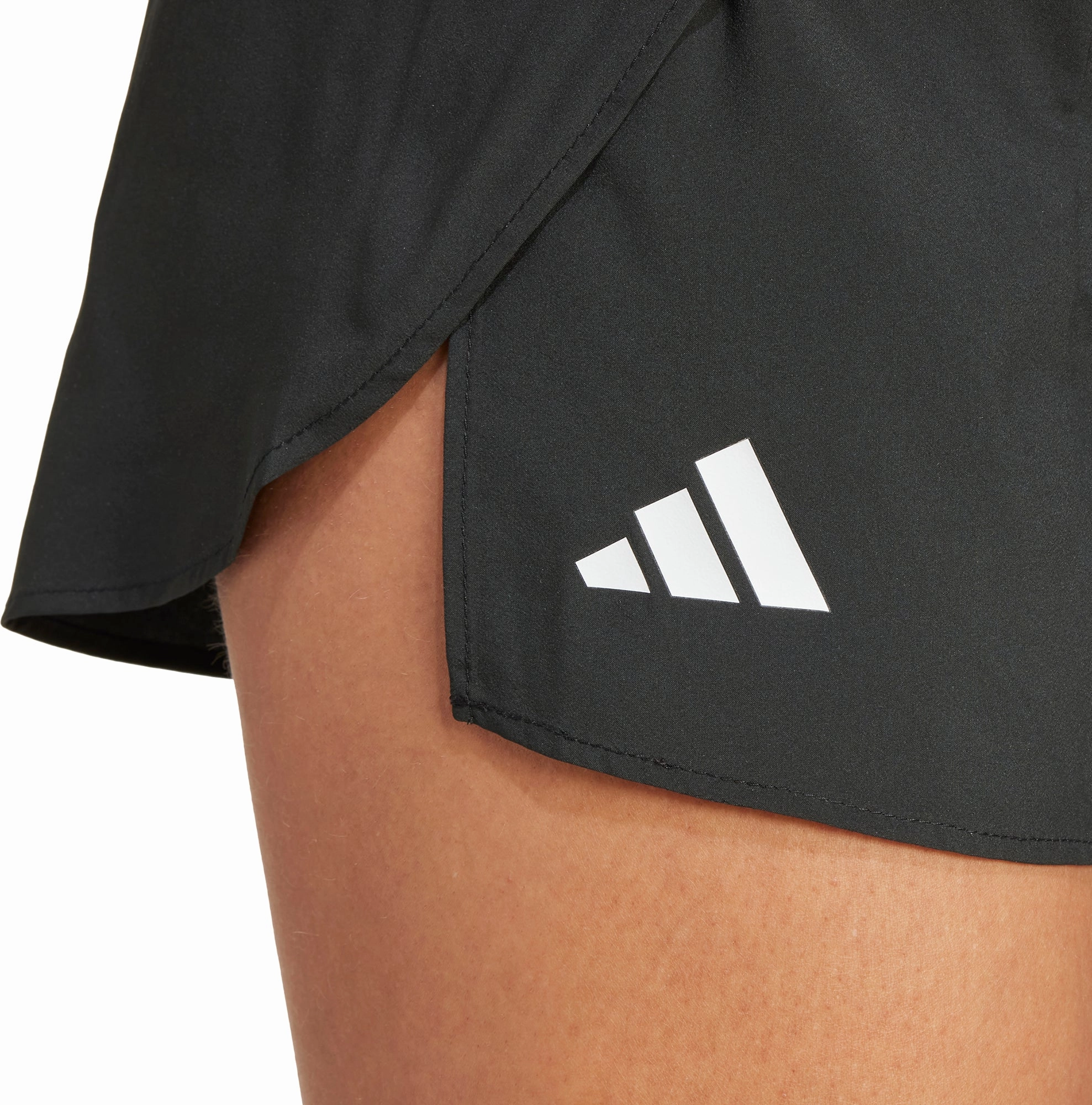 Abrasion Dispersing Weave Chill Comfort adidas Adizero Essentials Womens Split Running Shorts - Black