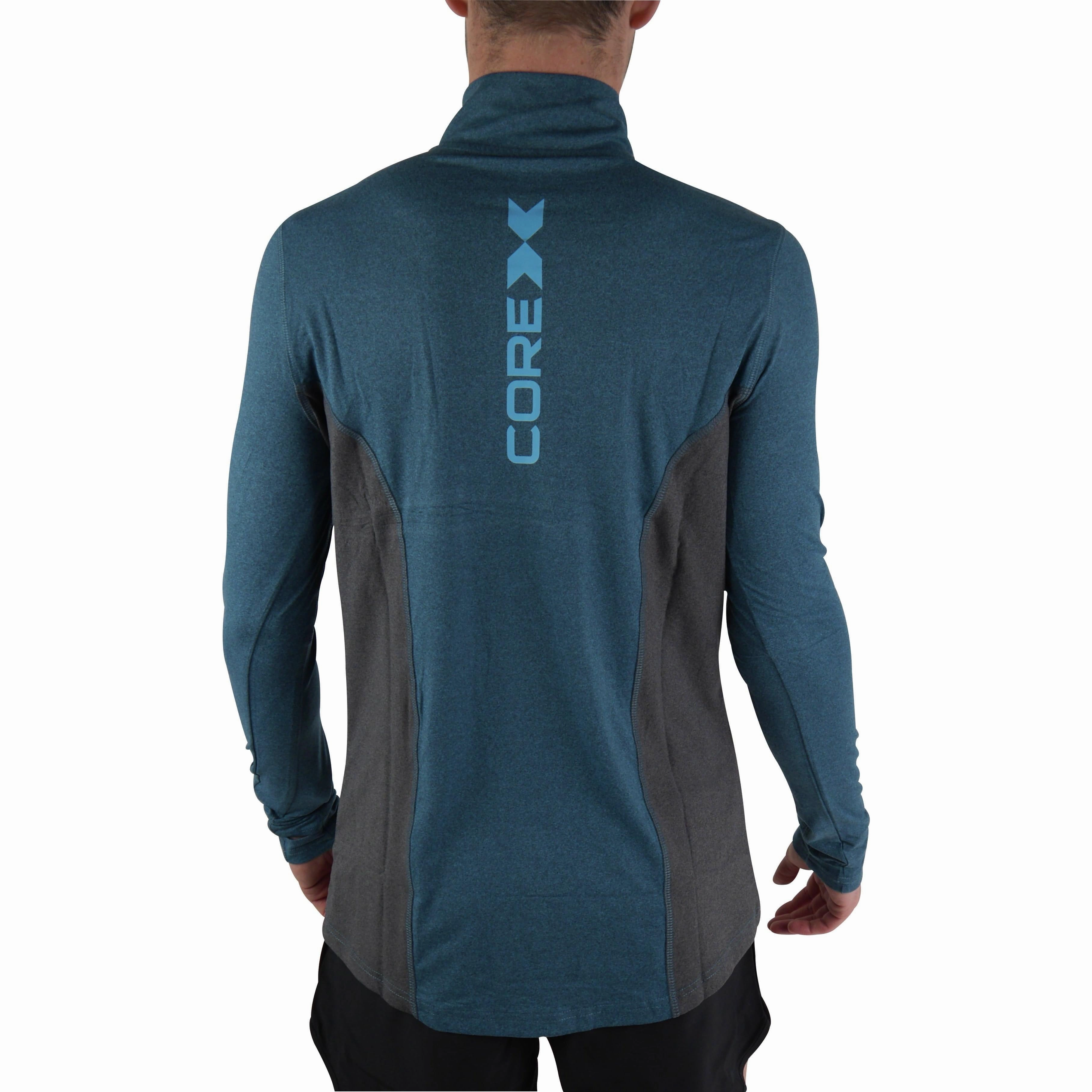 Influencer Reader CoreX Fitness Half Zip Long Sleeve Mens Running Top - Blue