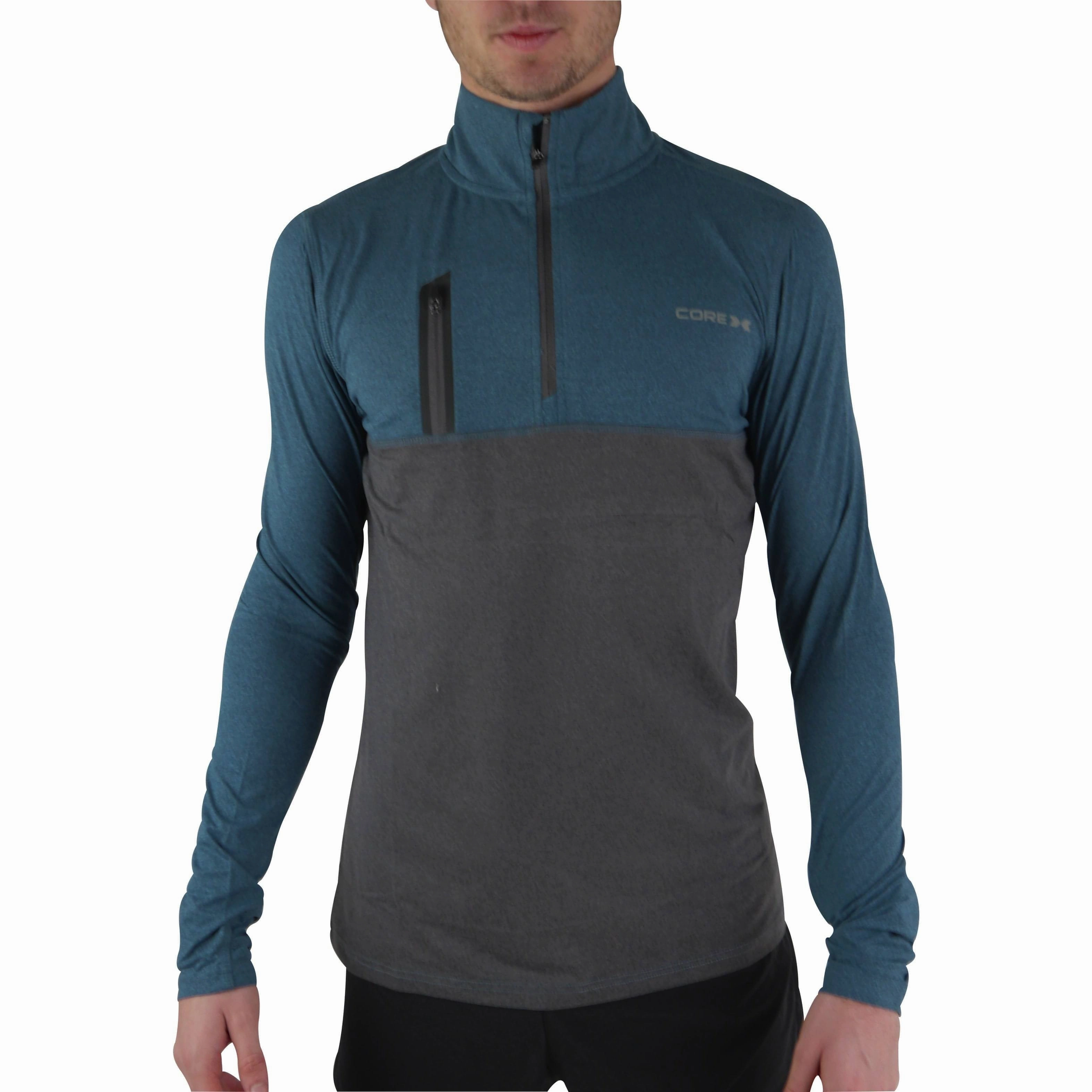 CoreX Fitness Half Zip Long Sleeve Mens Running Top - Blue Group gift