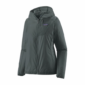 mesh ventilation Sunset Scene Patagonia Women's Houdini Jacket Nouveau Green