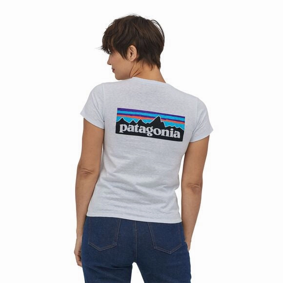 Adjustable Fit BreathableMesh Patagonia Women's P-6 Logo Responsibili-Tee White
