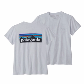 Patagonia Women's P-6 Logo Responsibili-Tee White FrictionReducing Lining
