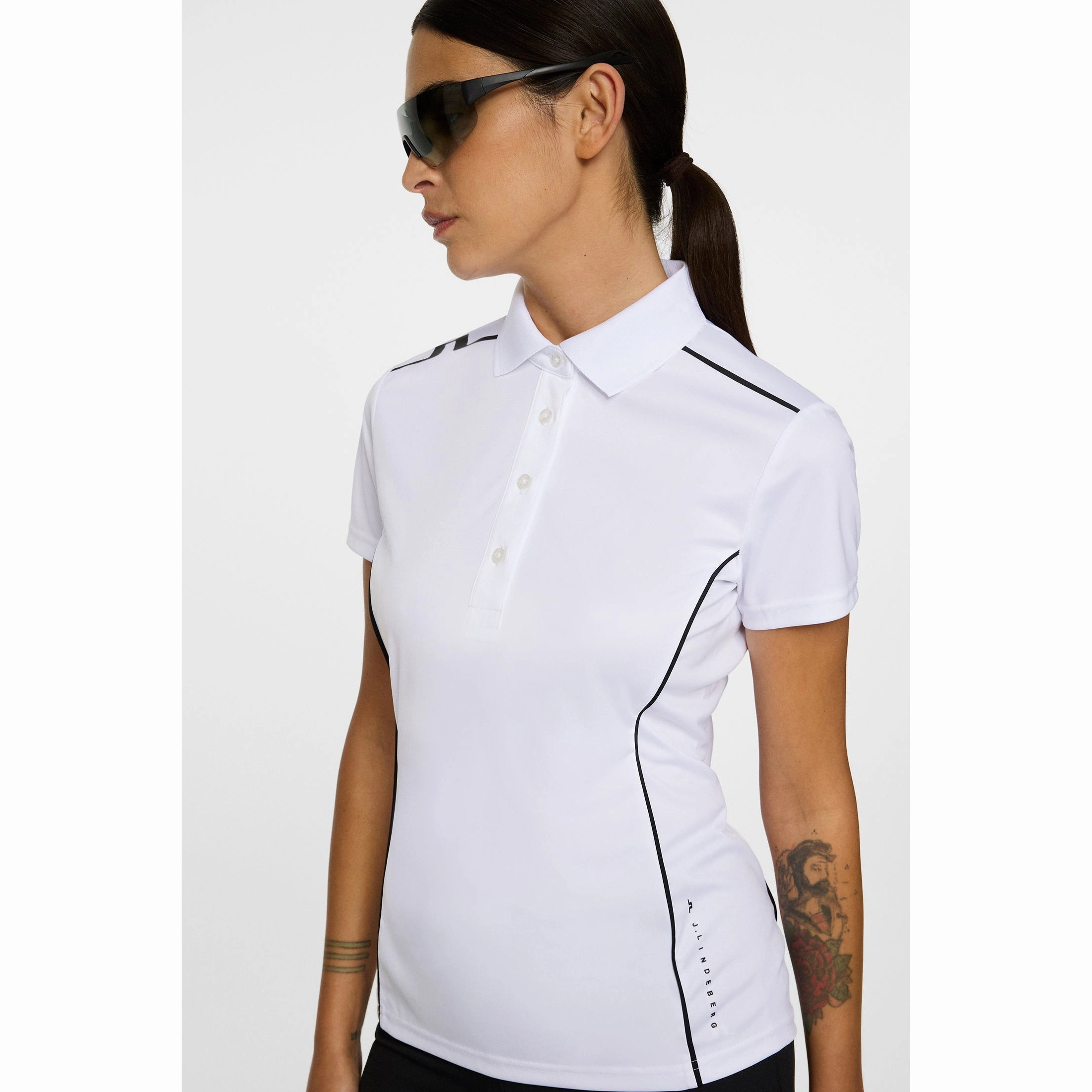 Club Style J.Lindeberg Women's Leyla Golf Polo Shirt - White