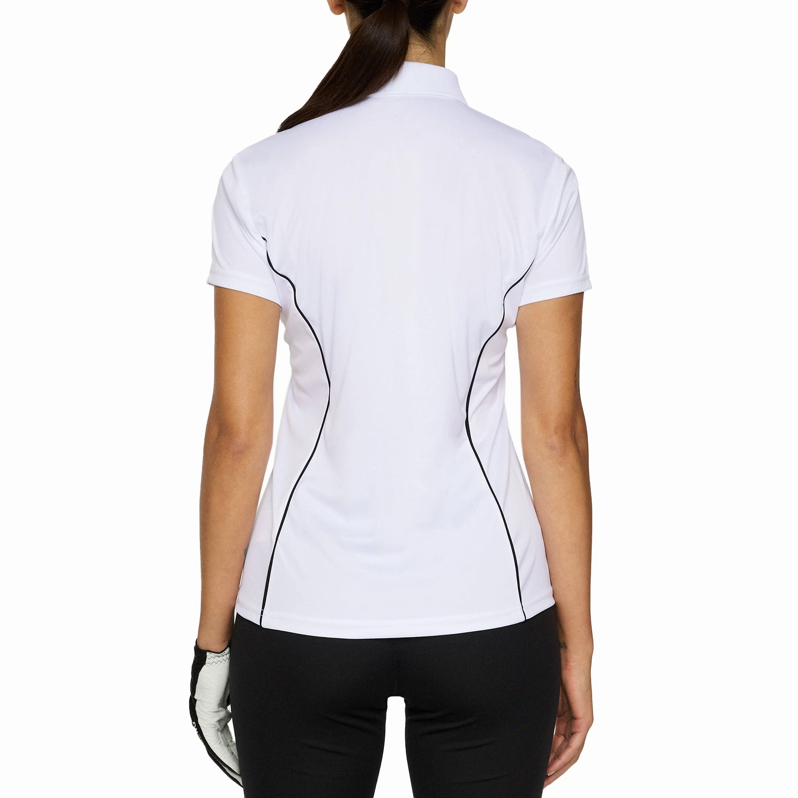 DoubleLayered Hem Binding J.Lindeberg Women's Leyla Golf Polo Shirt - White