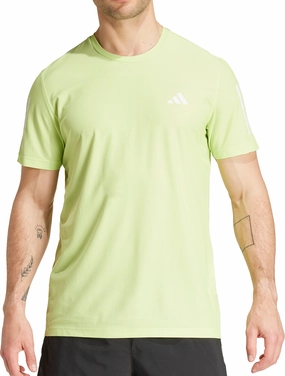 Brushed Interior Lining GentleWashResistance adidas Own The Run Short Sleeve Mens Running Top - Green