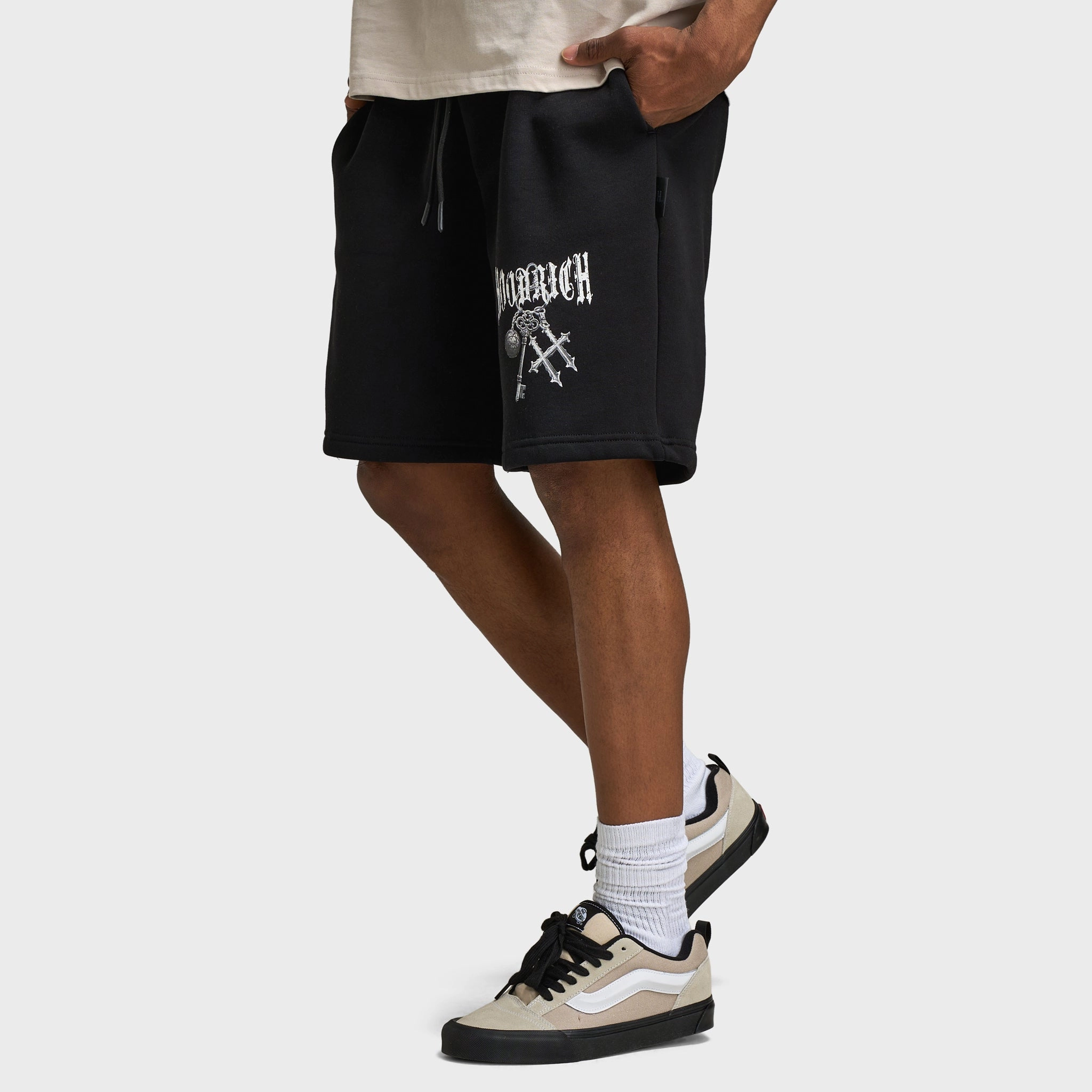 kids' style Sweat Wicking Lining Hoodrich Rite Oversized Shorts Black / White