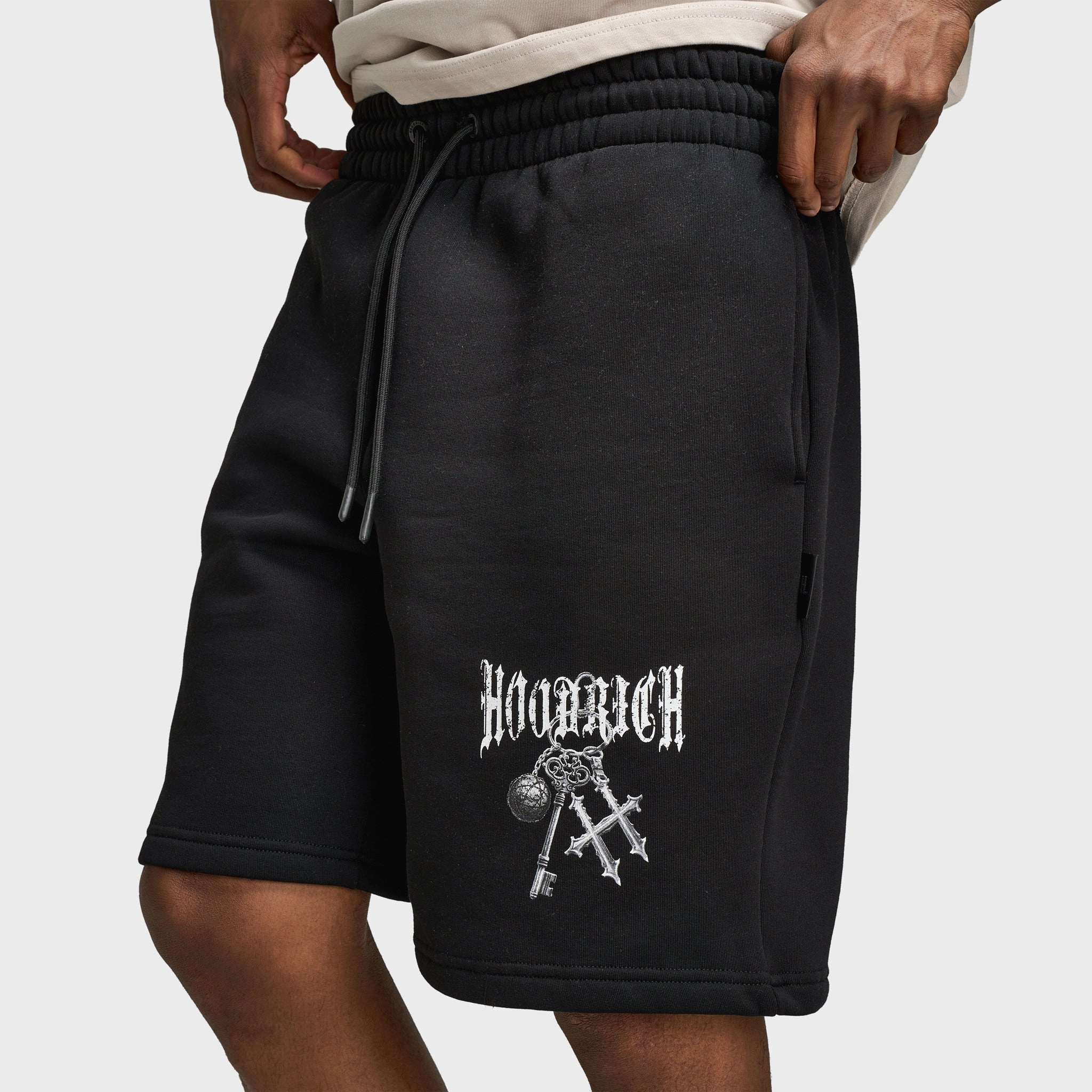 Low Profile Waistband Hoodrich Rite Oversized Shorts Black / White