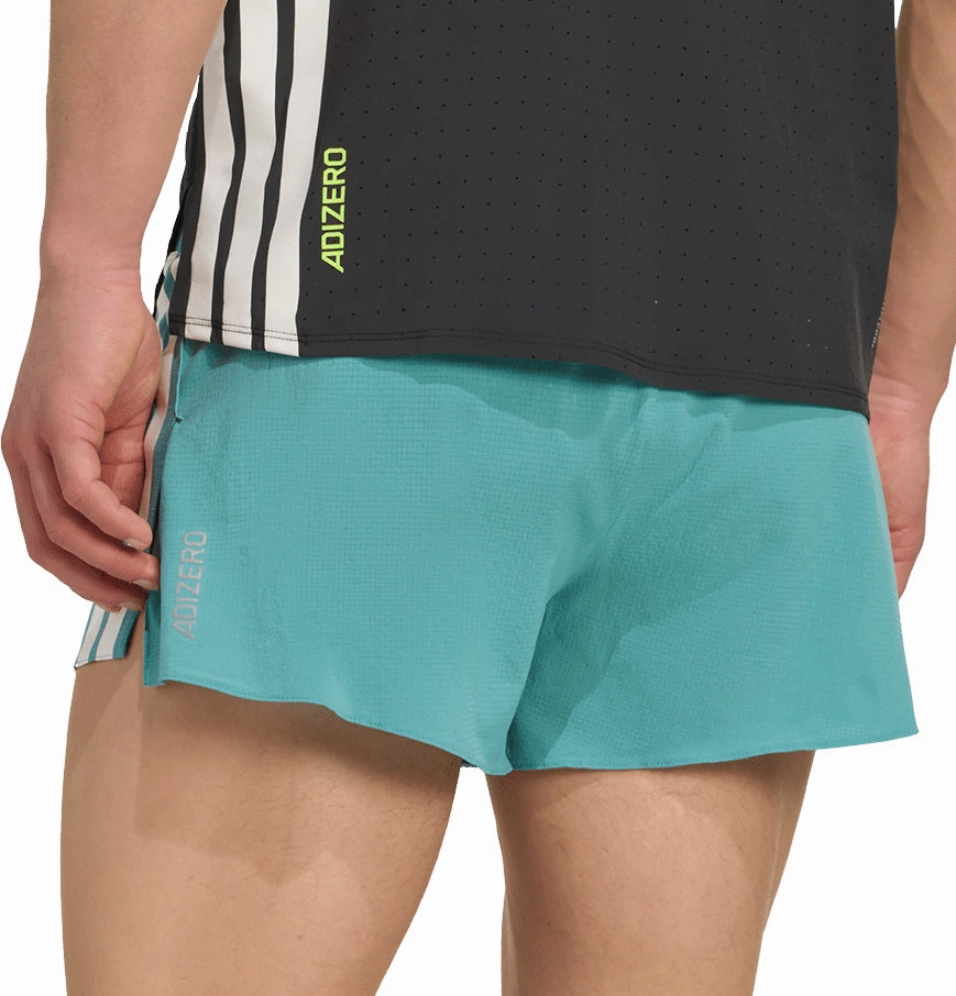 Odor-resistant Lightweight Feel adidas Adizero Gel Pocket 3 Inch Mens Running Shorts - Green