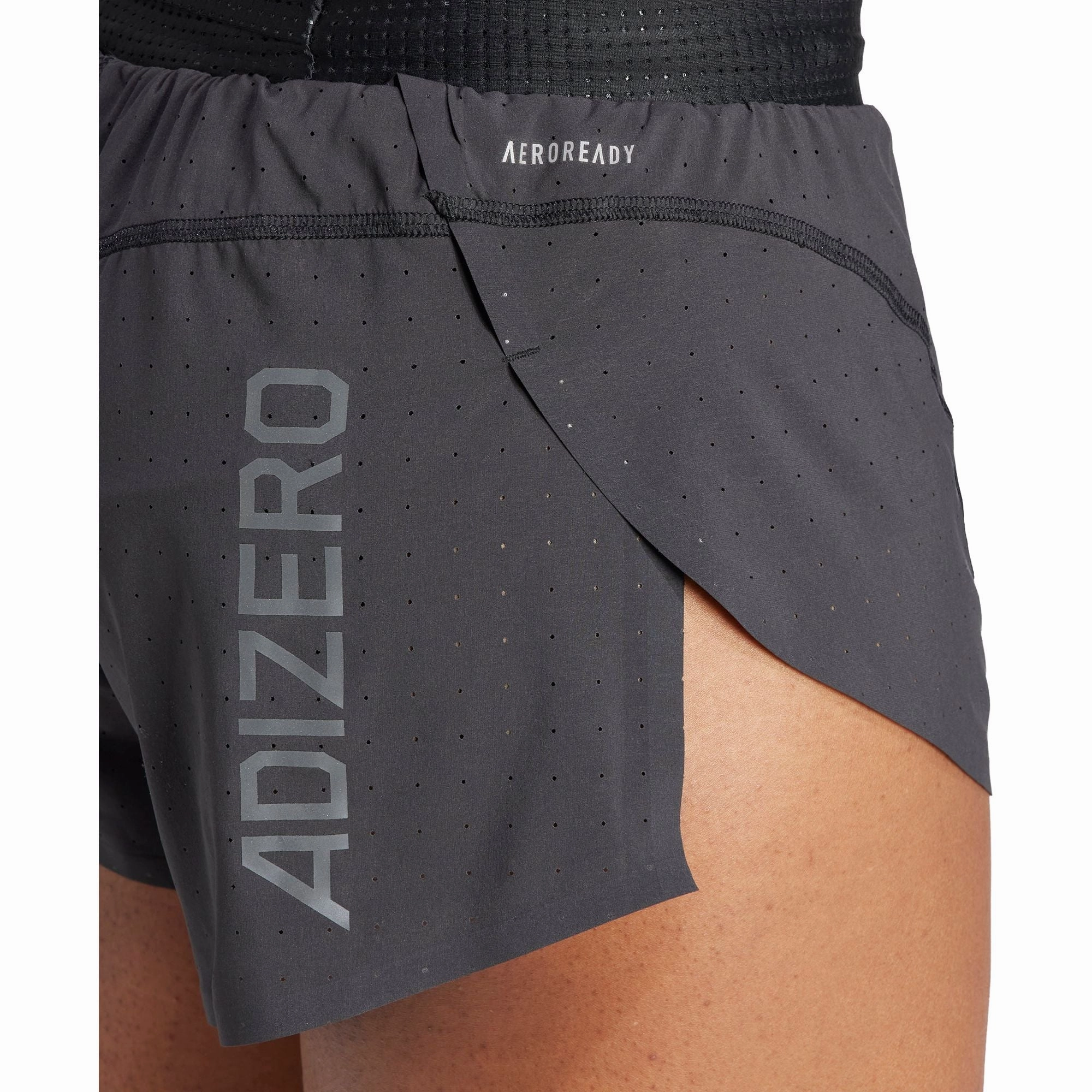 Breathable Design adidas Adizero Womens Split Running Shorts - Black