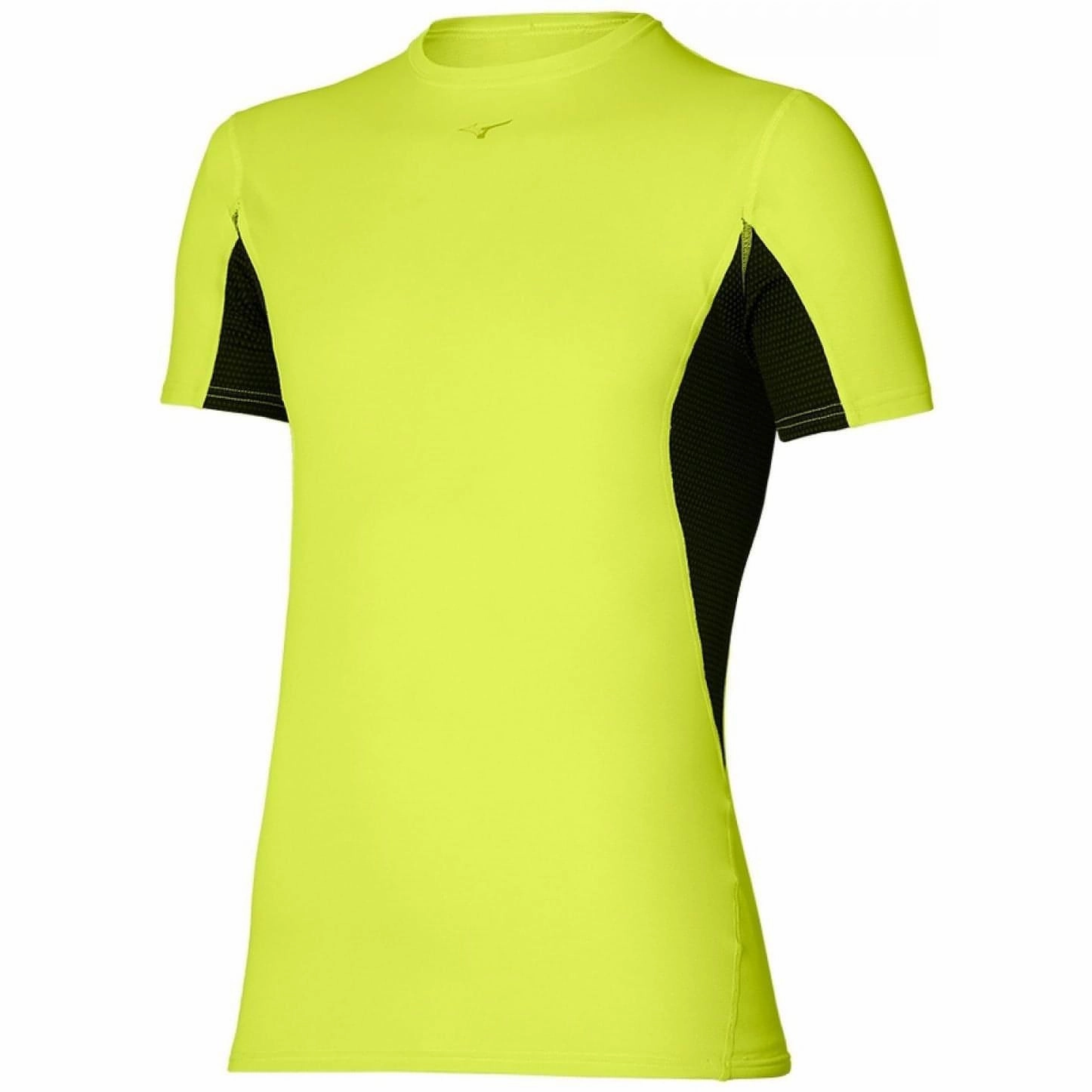 Mizuno Breath Thermo Mid-Light Weight Short Sleeve Mens Running Top - Yellow Light Fashion