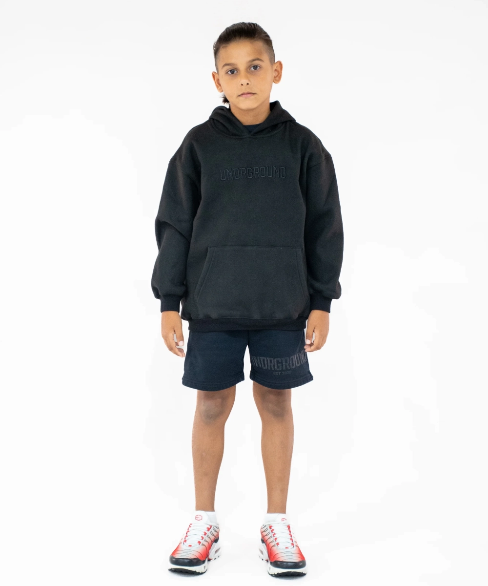 Energy Ease Couple Look UNDRGROUND Kids ??Moving In Silence?? Hoodie (Black)