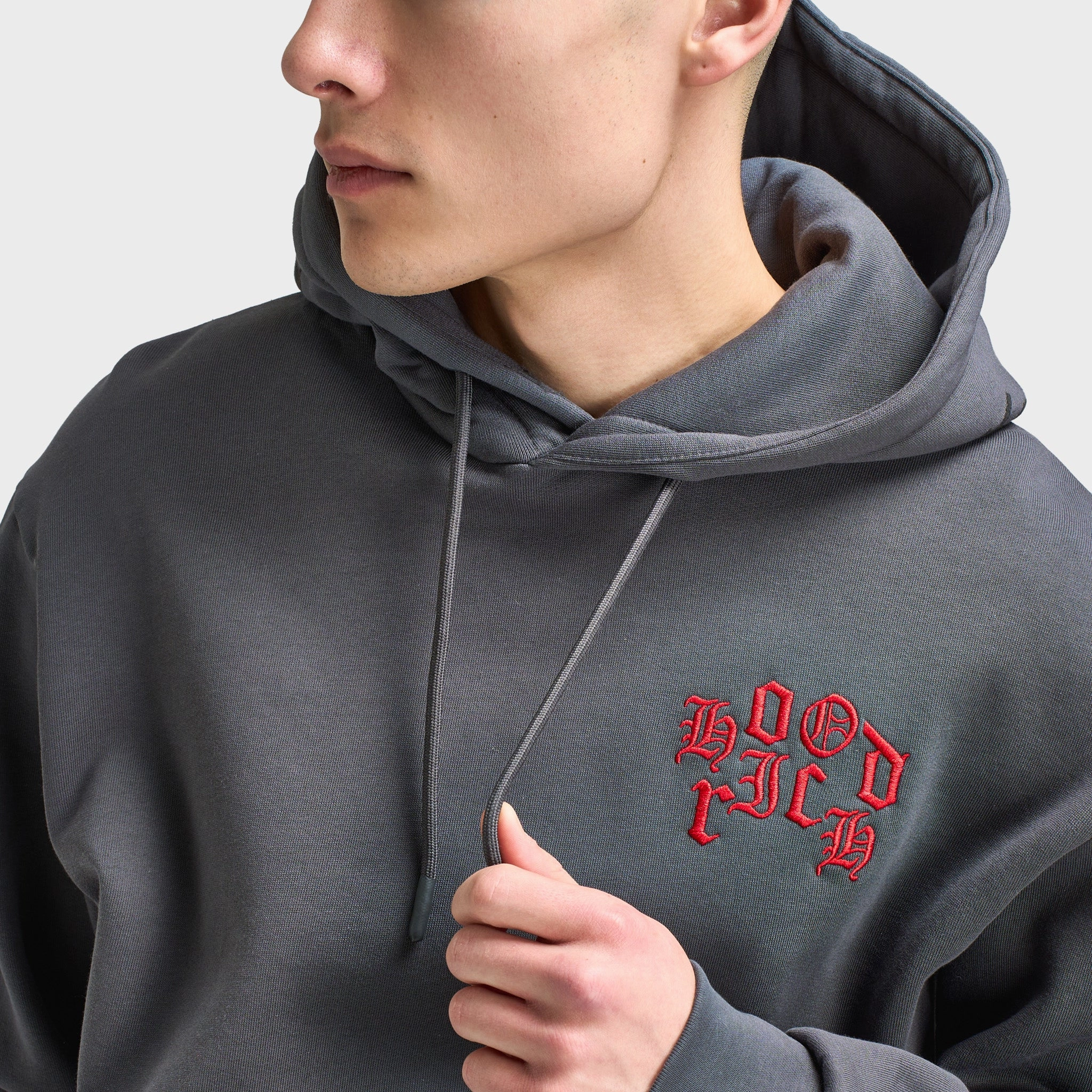 Flexible Fit Wear Hoodrich Crown Oversized Pullover Hoodie Asphalt / Lychee