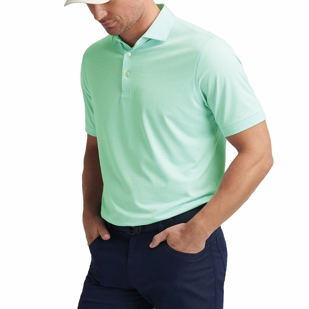Double Layer Shoulder LowProfile Seam Tape Peter Millar Jubilee Performance Jersey Polo Golf Shirt - Pear Tart