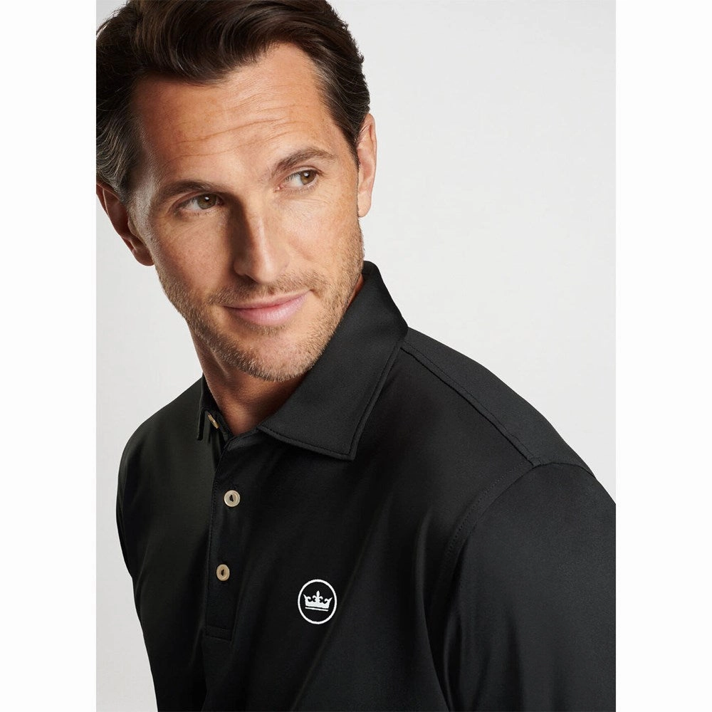 Peter Millar Performance Stretch Jersey Golf Shirt - Black WrinkleResistant Finish