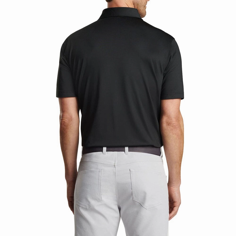 Quick-Dry Fabric Stylish Detail Peter Millar Performance Stretch Jersey Golf Shirt - Black