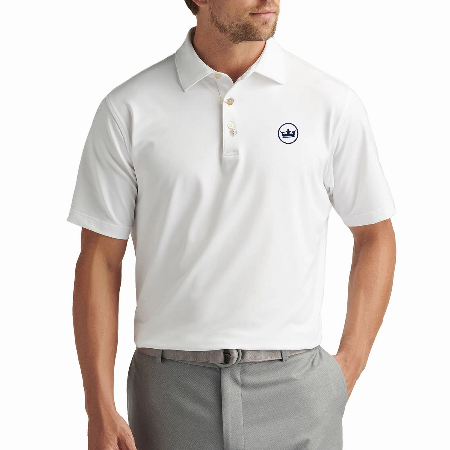 Peter Millar Performance Stretch Jersey Golf Shirt - White Versatile Wardrobe Trendy Colors
