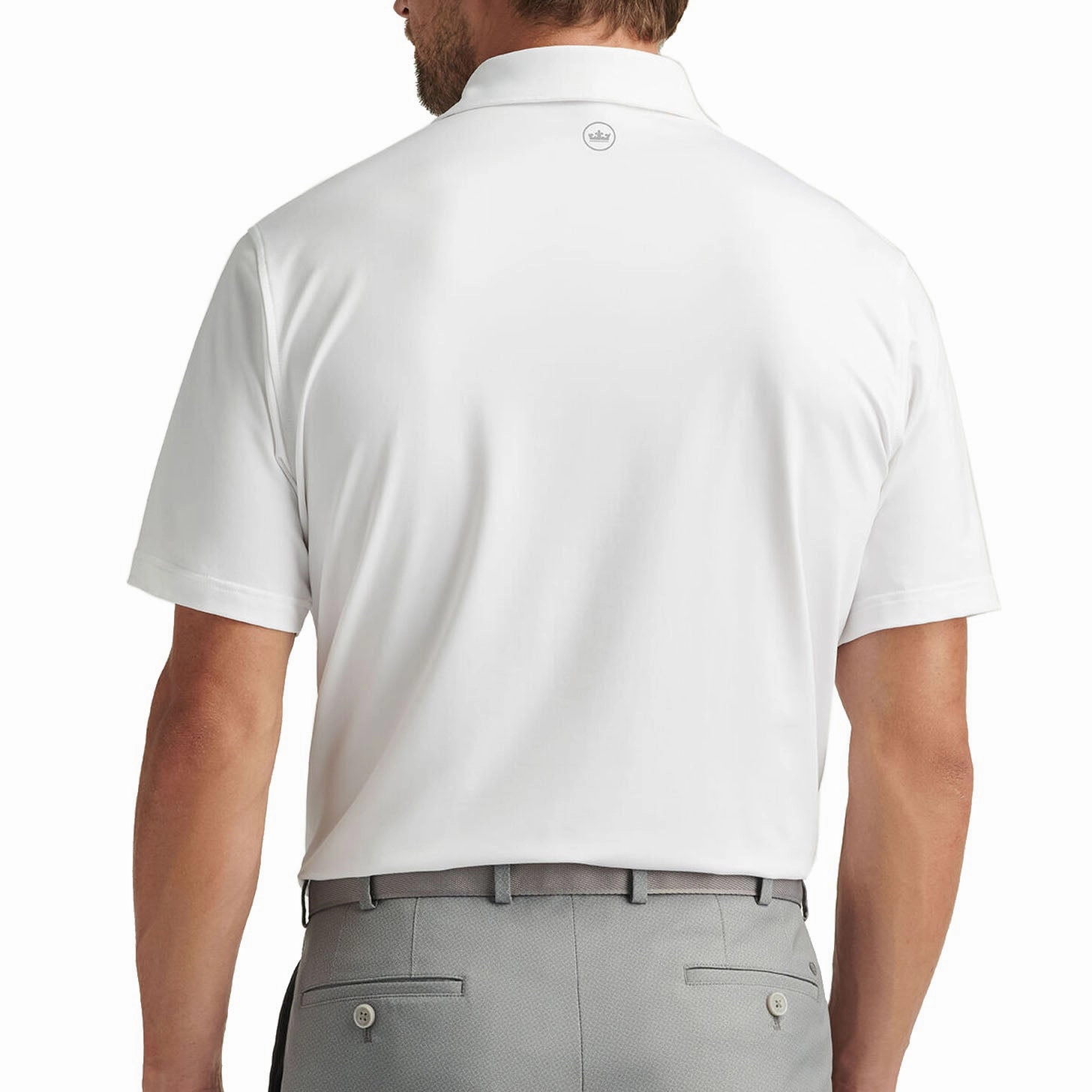 AntiStatic Treatment Fashionable Fit Peter Millar Performance Stretch Jersey Golf Shirt - White