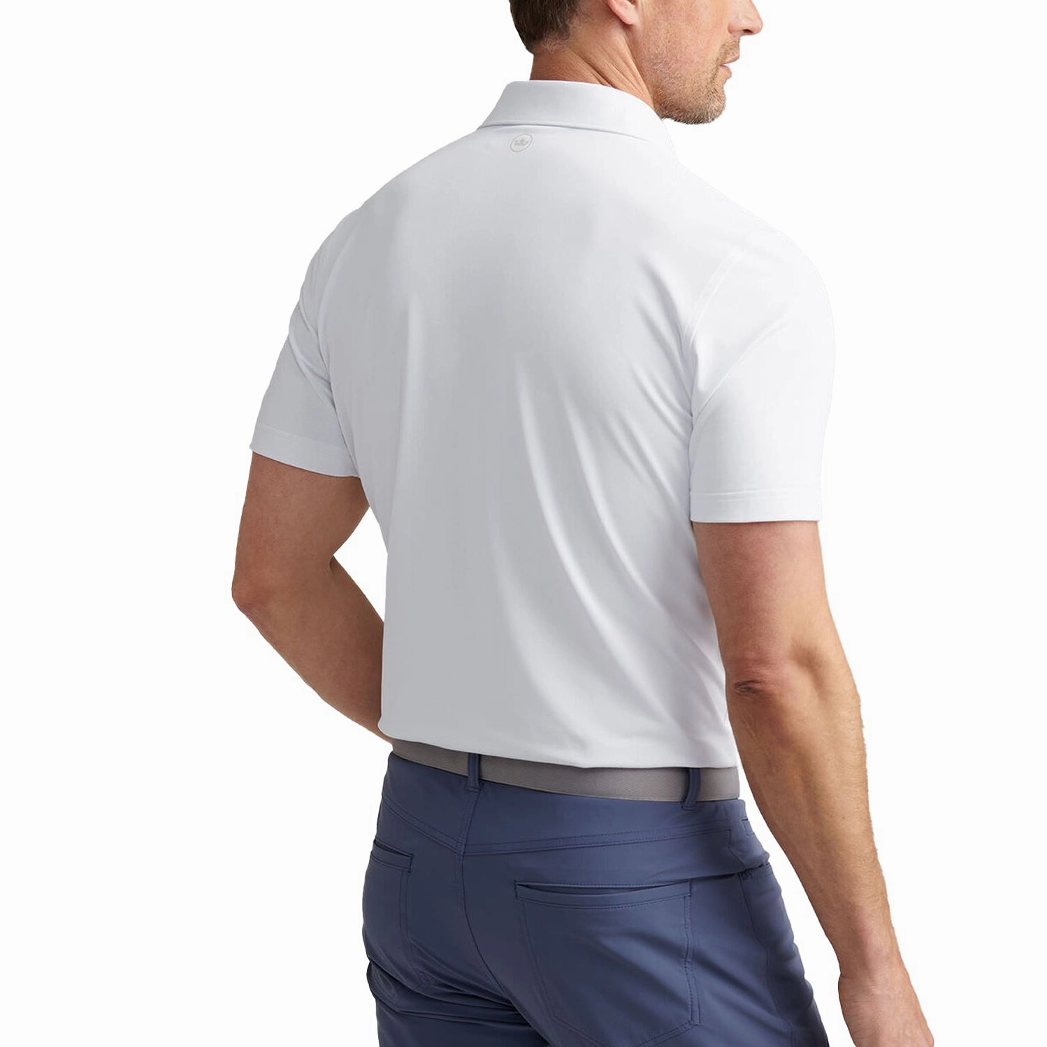 Peter Millar Soul Performance Mesh Golf Polo Shirt - White Team Uniform