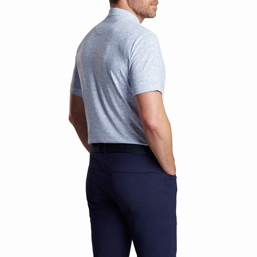 Peter Millar Switching Gears Performance Jersey Polo Golf Shirt - White Yarn Dyed Collar Soft Touch