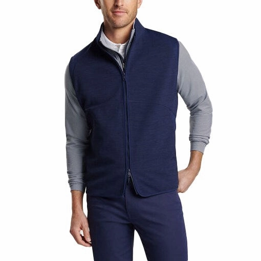 Long Wearing artificial Peter Millar Vista Hybrid Full-Zip Golf Vest  - Navy
