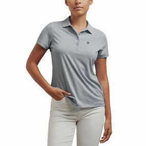 Seamless Side Panels Travel Ready Peter Millar Women's Jubilee Performance Stretch Jersey Golf Shirt - Navy/White