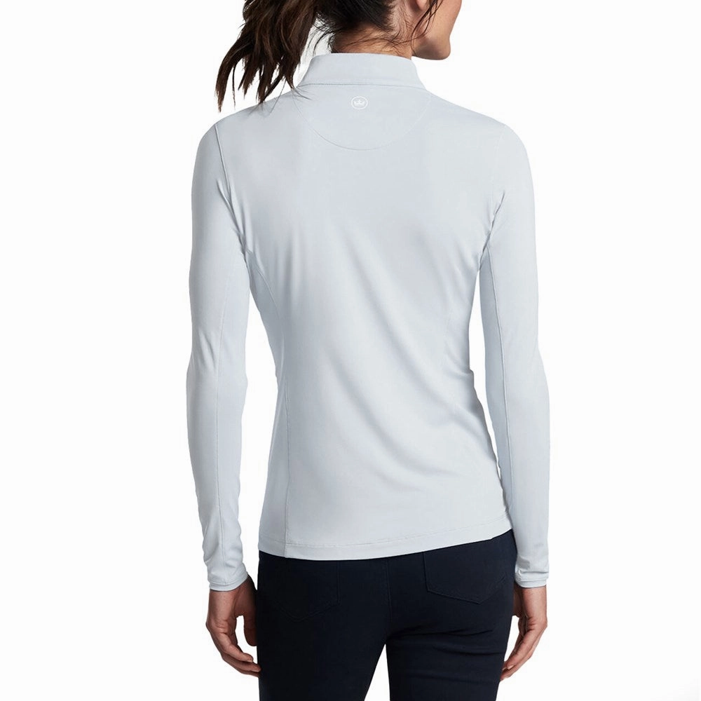 ButtonDown Collar Peter Millar Women's Lightweight Crown Sun Golf Shirt - White