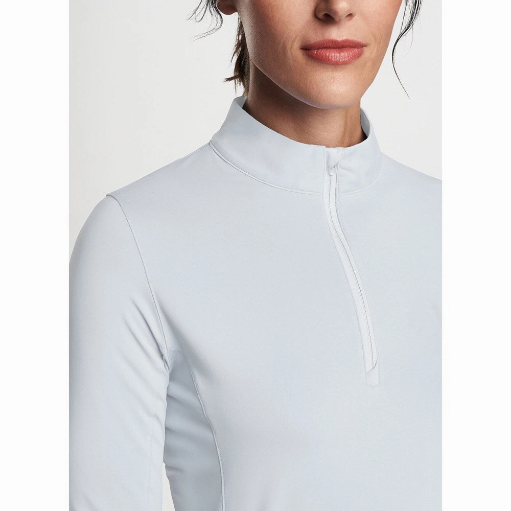Urban Chic Flexible Waistband Peter Millar Women's Lightweight Crown Sun Golf Shirt - White