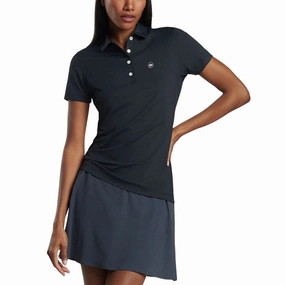Business casual Golf Tournament Peter Millar Women's Performance Stretch Jersey Golf Shirt - Black