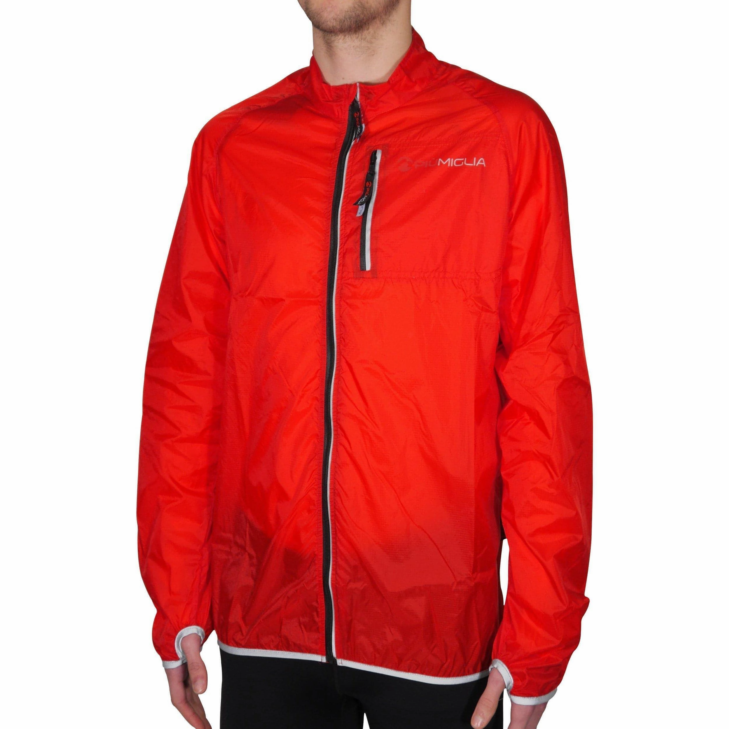 Piu Miglia Rimini Mens Cycling Rain Jacket - Red popular among adults