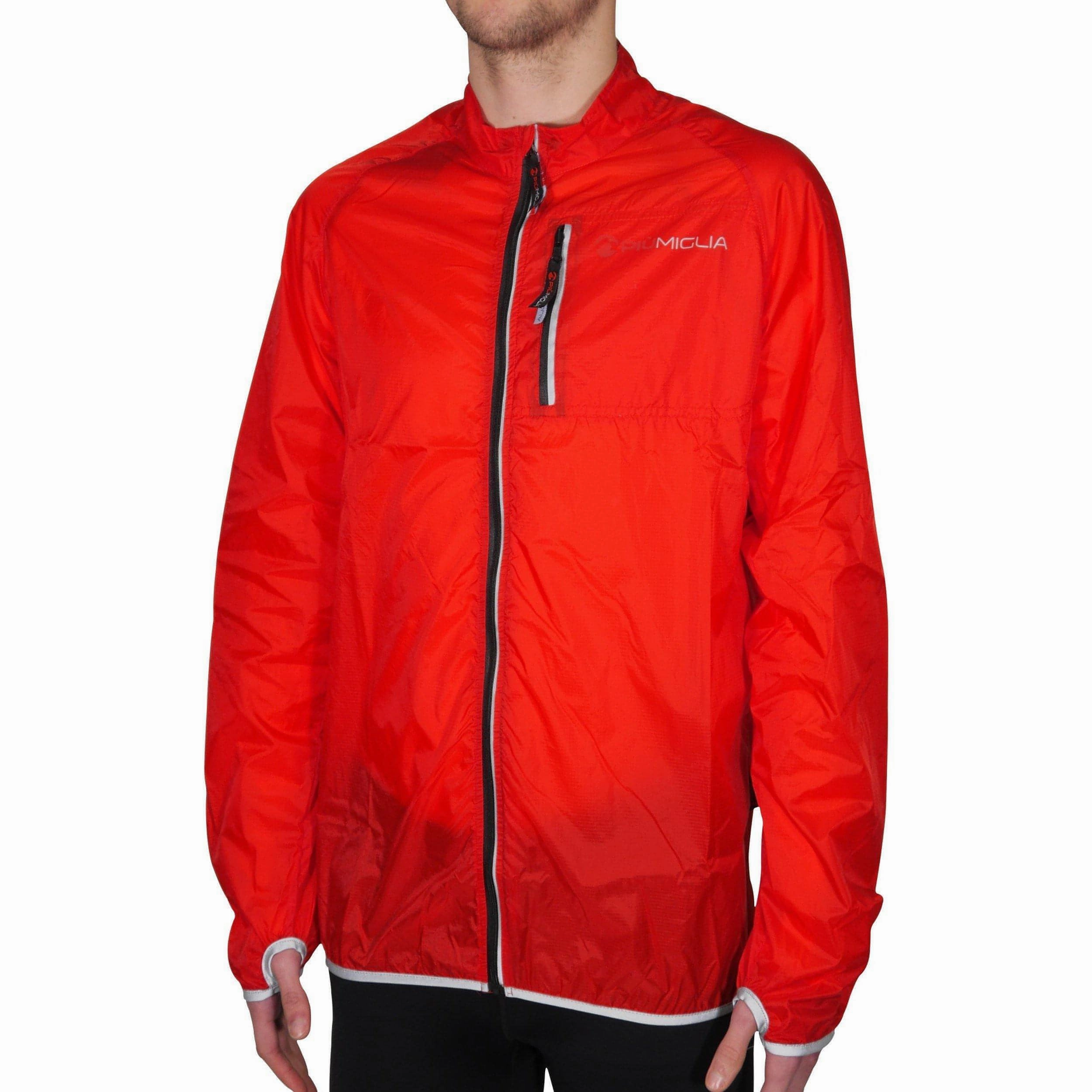 Quick Closure Casual Edge Piu Miglia Rimini Mens Cycling Rain Jacket - Red
