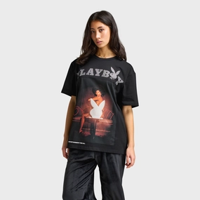 Low Impact Dye Playboy Chastity Samone Diamonte Tee / Black