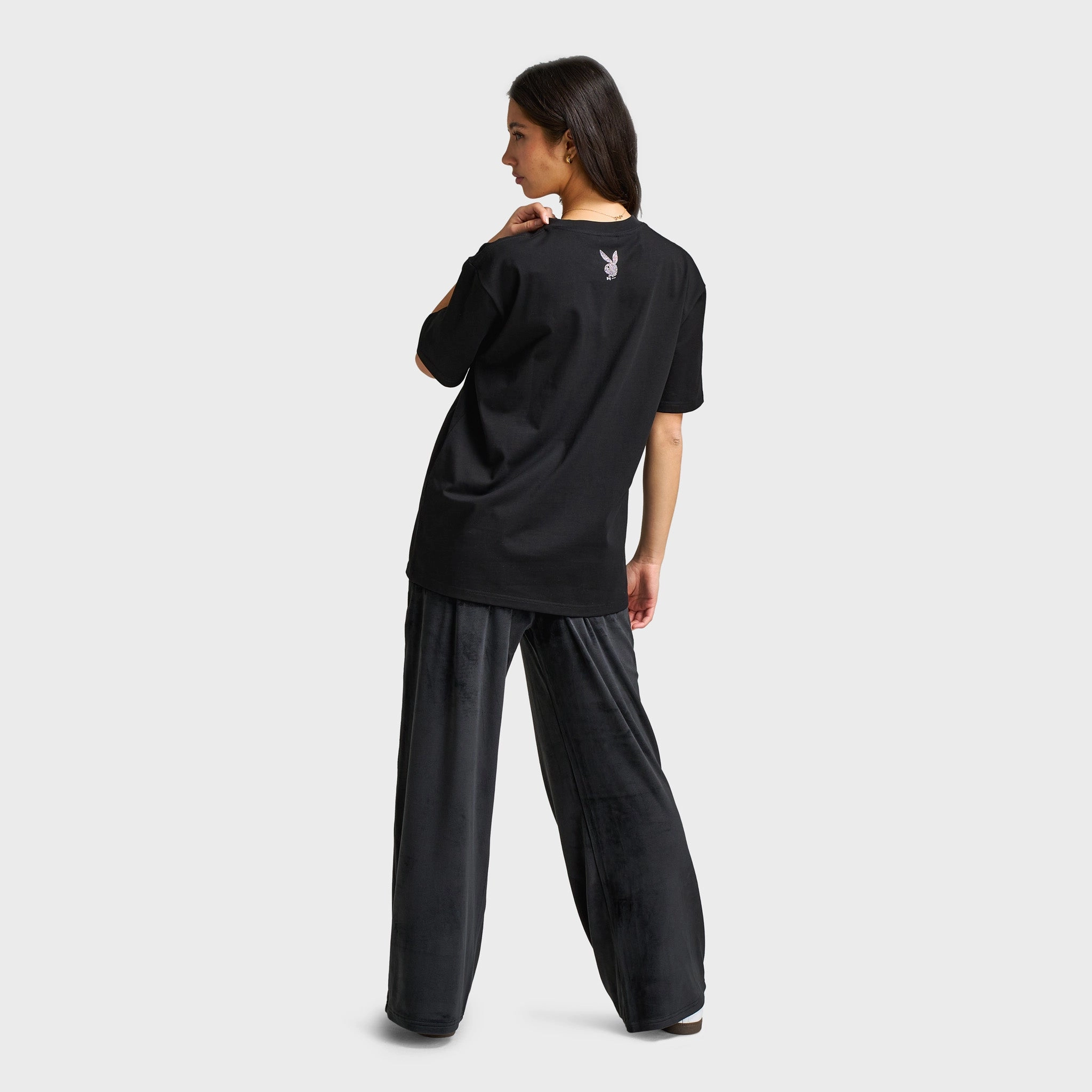 Playboy Chastity Samone Diamonte Tee / Black MinimalBranding Luxurious