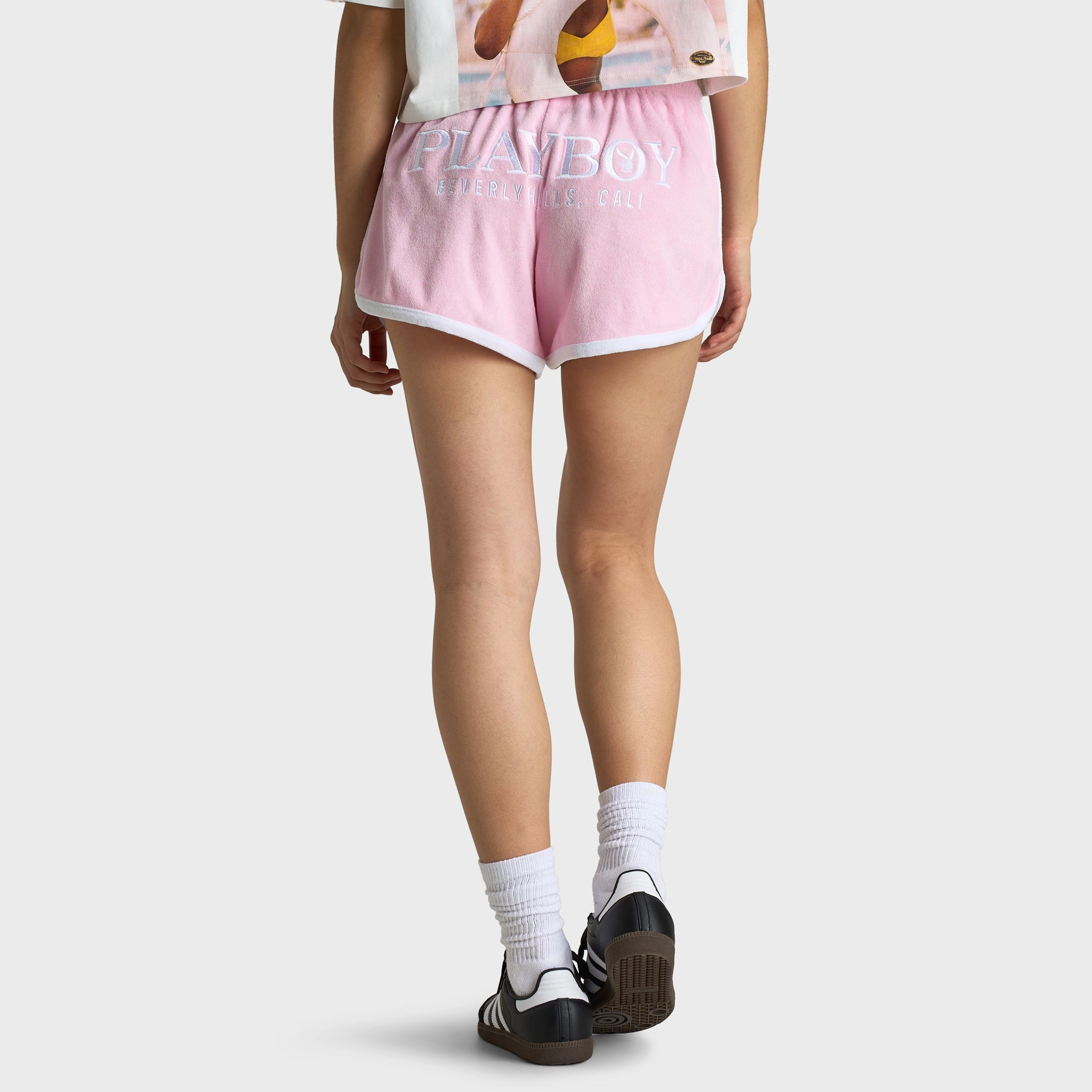beach volleyball gear Cap Playboy Retro Terry Shorts / Baby Pink