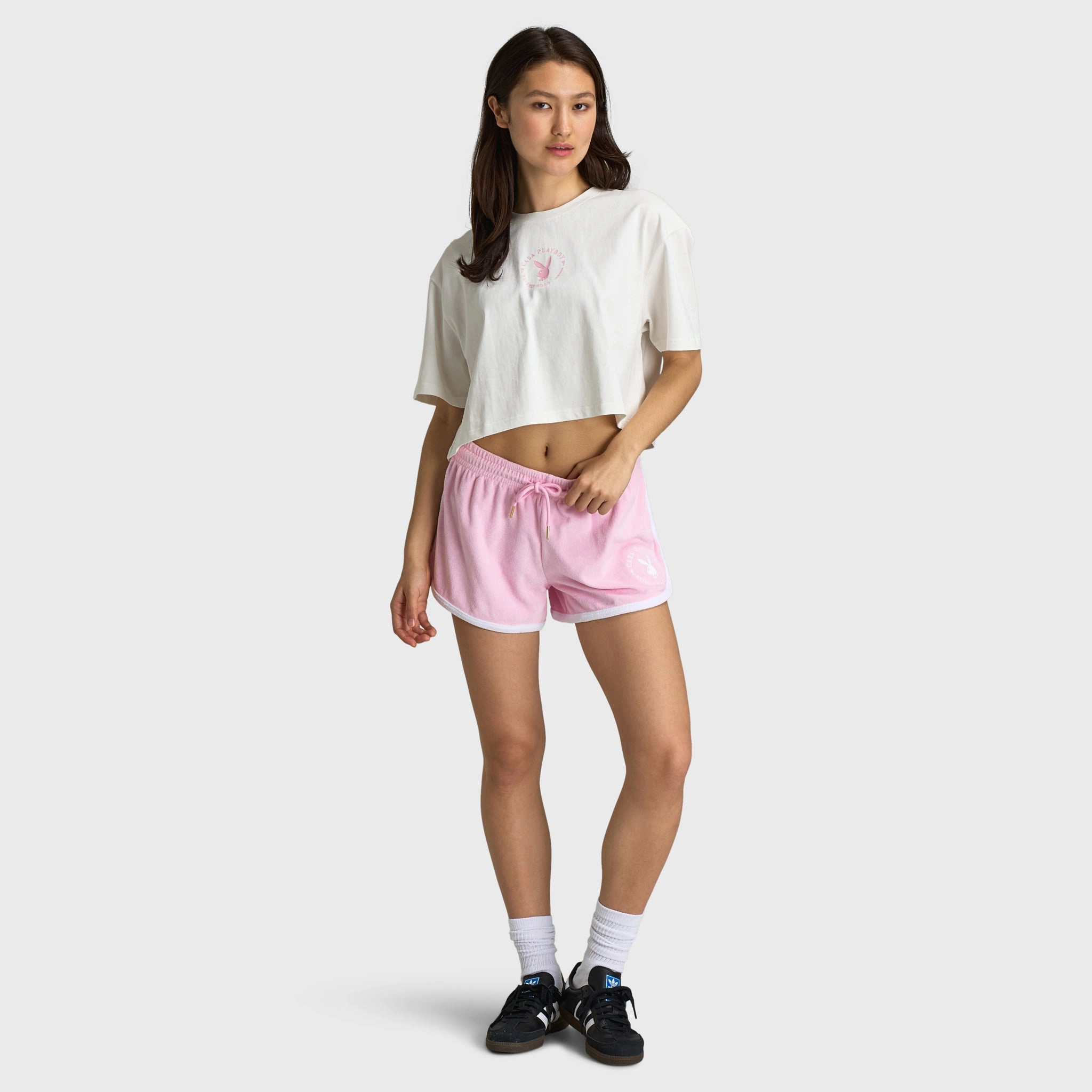 Playboy Women's California Club Tee Off White / Pinkesque Light Trend