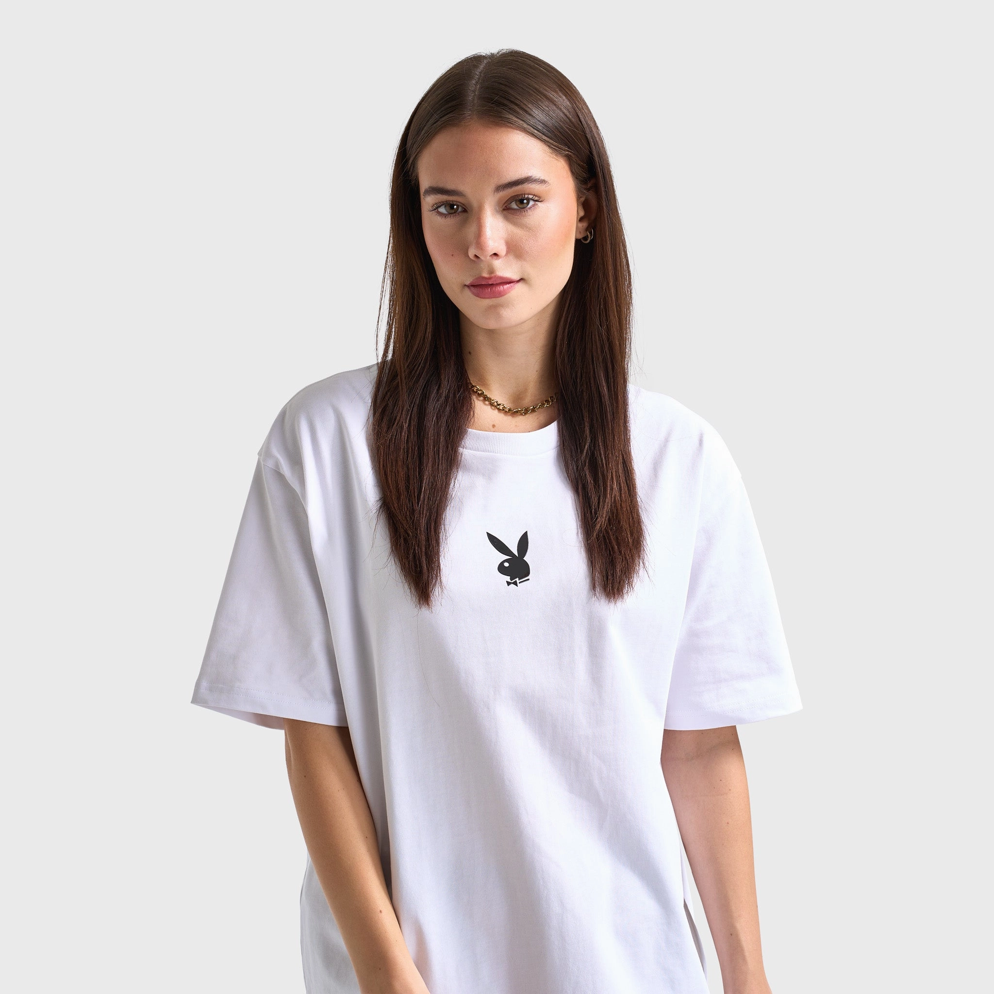 Minimal Smooth slow movement Playboy Women's Lips Diamonte Graphic T-Shirt / White