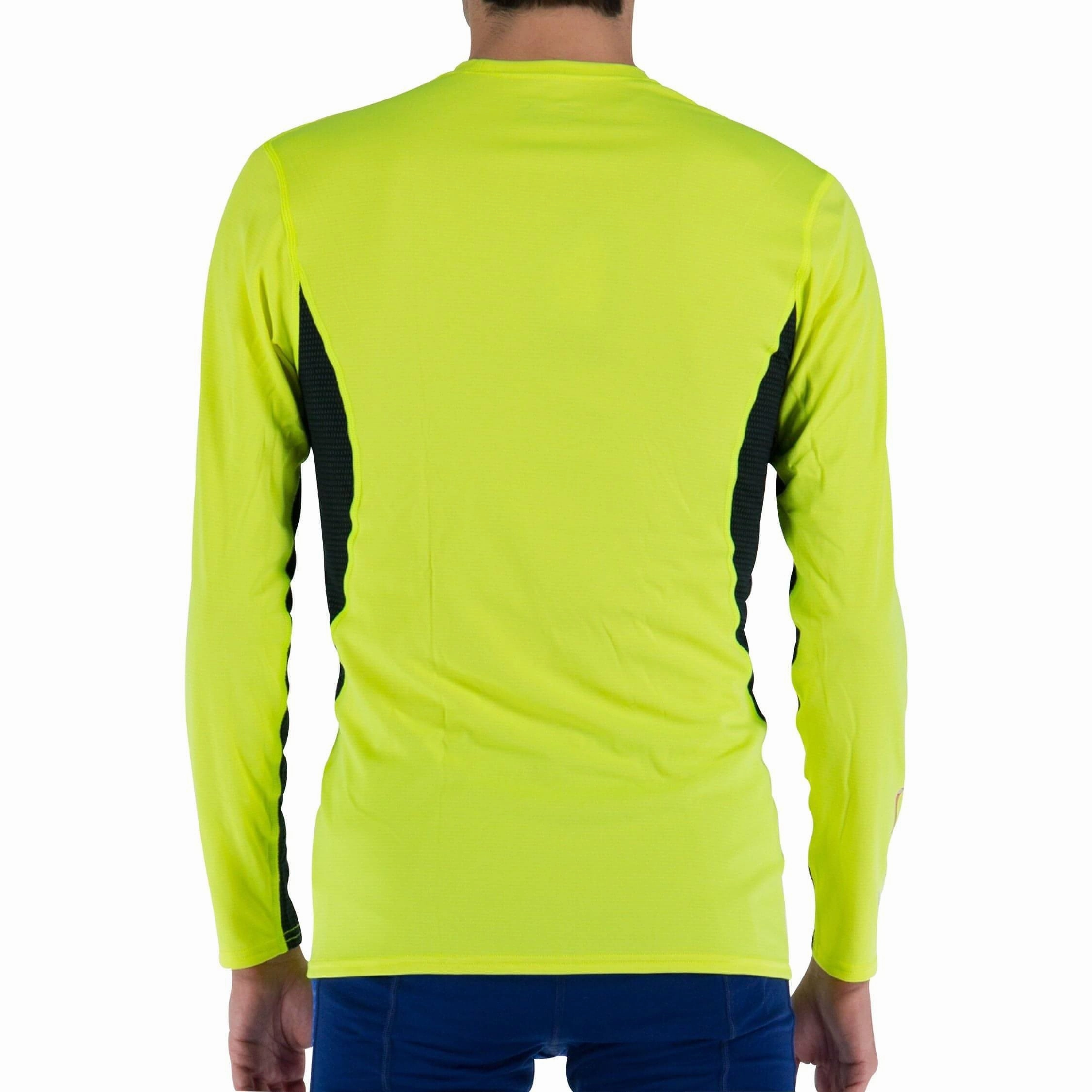 Mizuno Breath Thermo Mid Weight Long Sleeve Mens Running Top - Yellow Forest trail