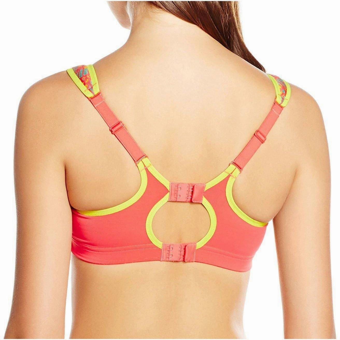 Ergonomic Panel Design Asymmetric Collar Padding Shock Absorber Active Multi Womens Sports Bra - Multi